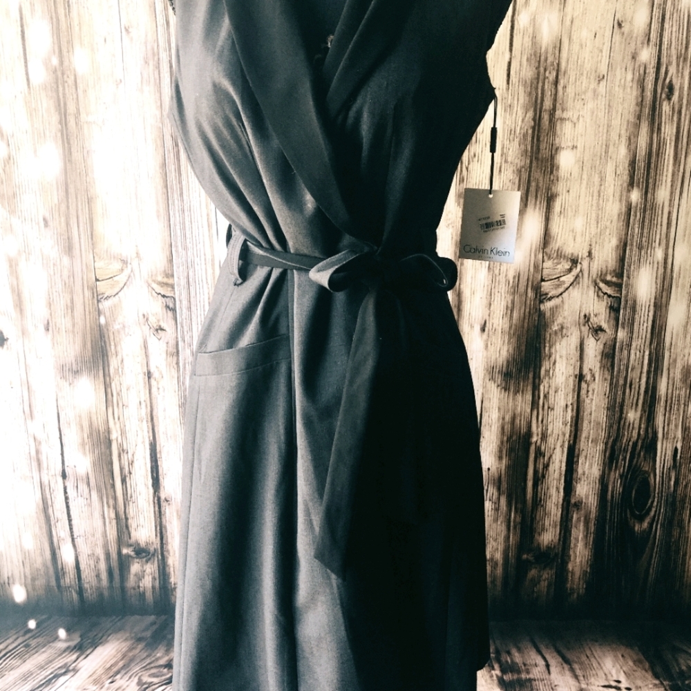 CALVIN KLEIN WRAP DRESS, NWT